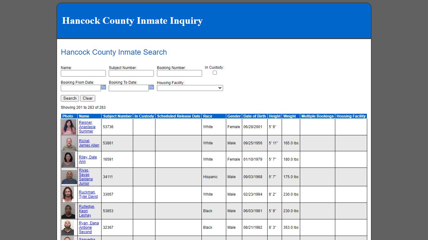 Hancock County Inmate Search - findlayohio