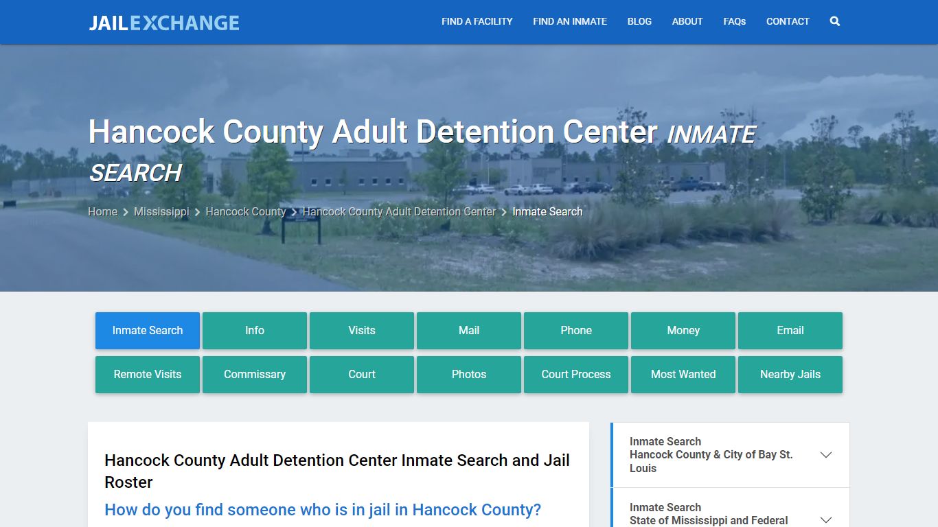 Hancock County Adult Detention Center Inmate Search - Jail Exchange